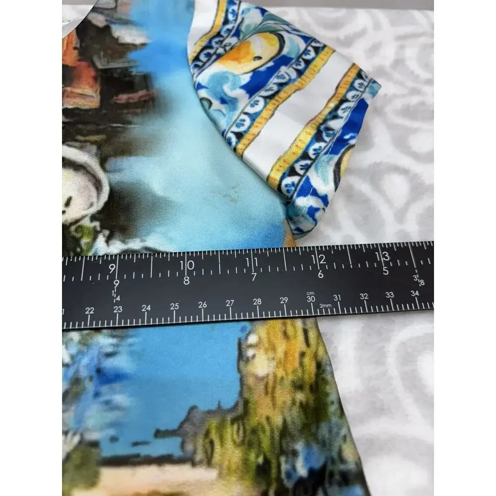 BYBLOS Baby Size 3 months Lemon Tropics Print Floral Designer Baby Dress Lined